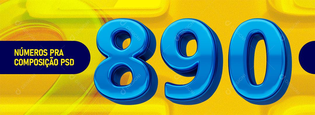 Números 3D Elemento Para Composição PSD