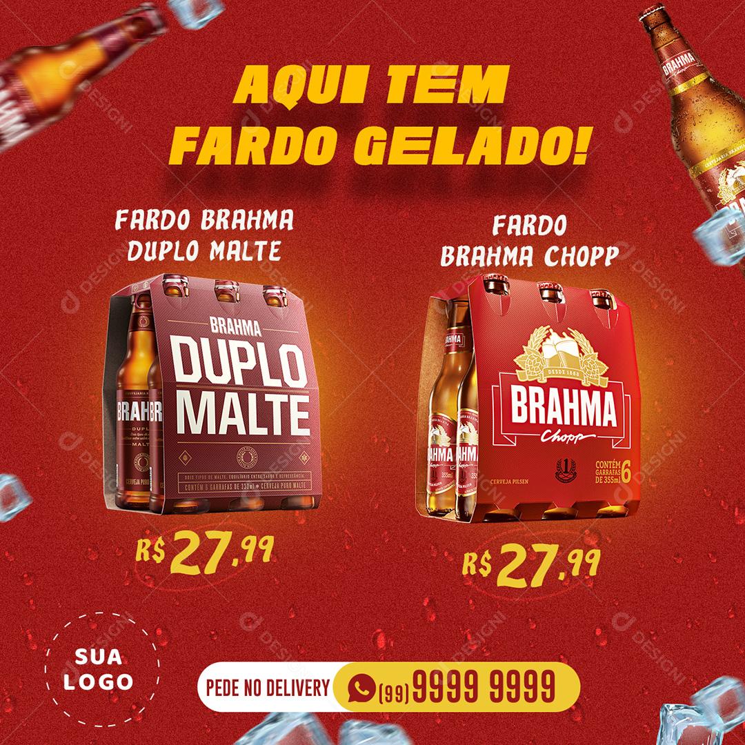 Fardo Gelado Brahma Duplo Malte e Brahma Chopp Social Media PSD Editável