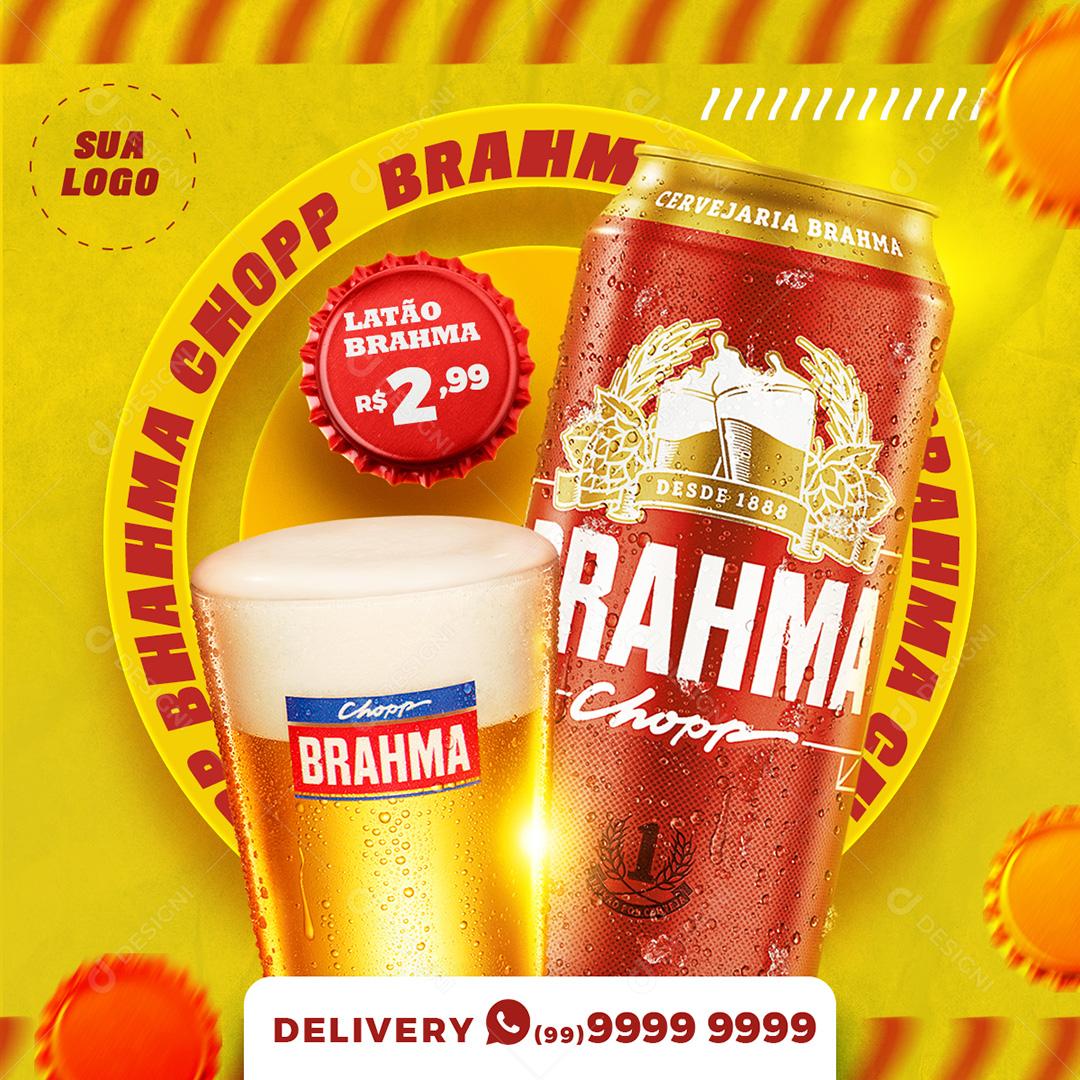 Brahma Chopp Latão Social Media PSD Editável Bares