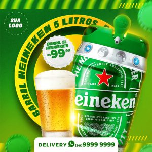 Heineken Barril 5L Social Media PSD Editável
