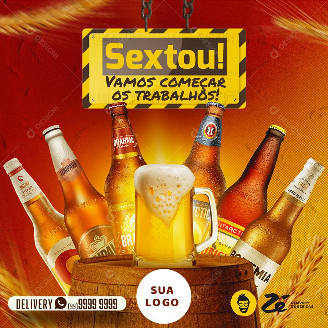 Sextou com Variedade em Cerveja Social Media PSD Editável