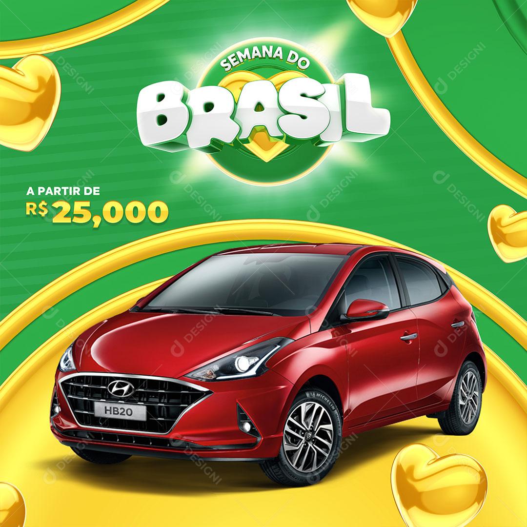 Post Feed Concessionária Semana do Brasil Veicúlo Social Media PSD Editável