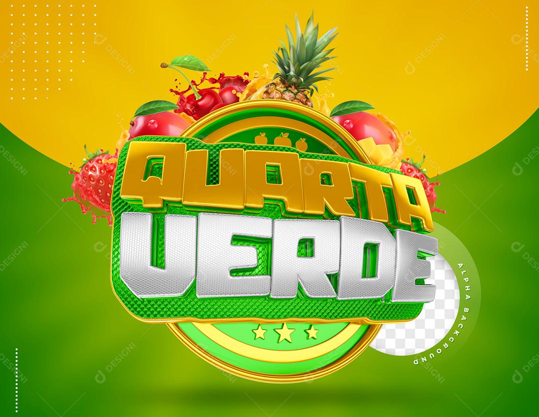 Quarta Verde Selo 3D Para Composição PSD