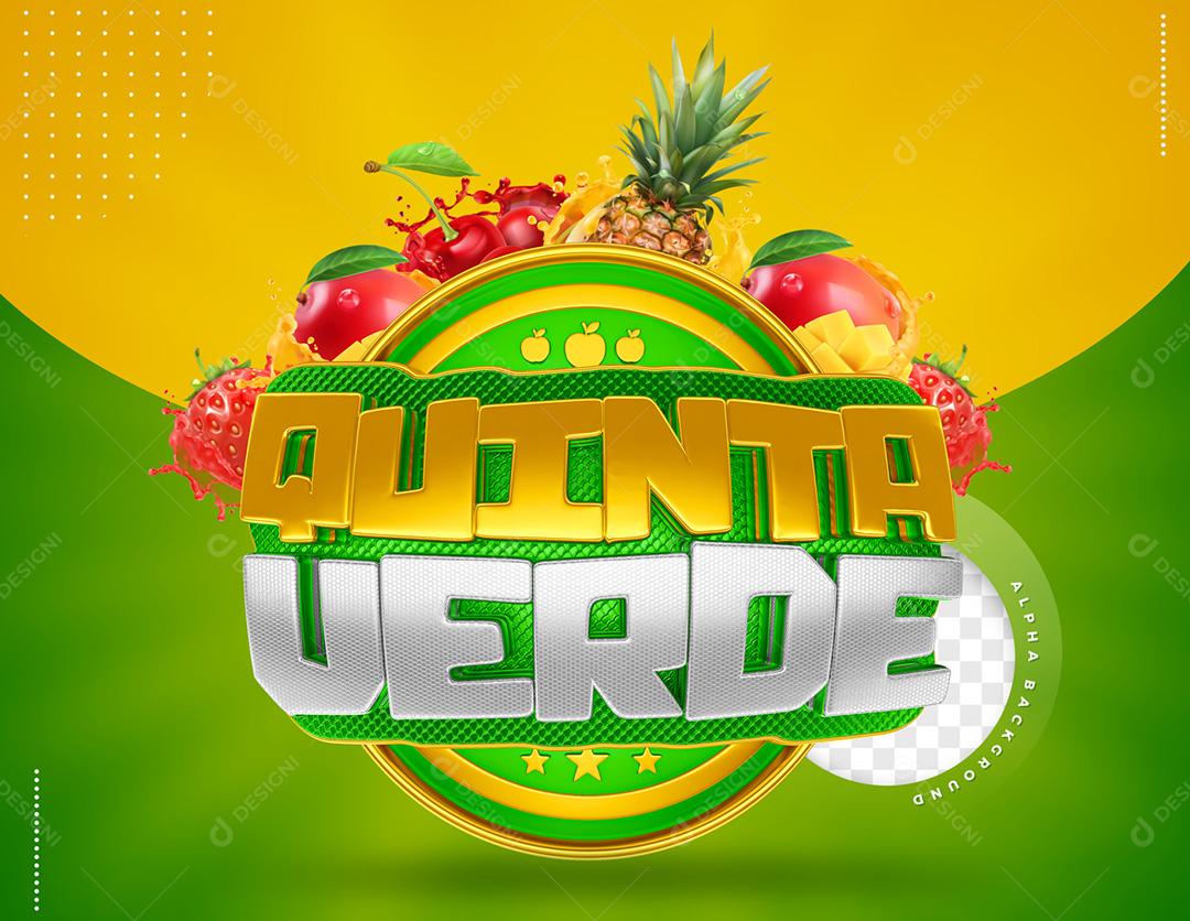 Quinta Verde Selo 3D Para Composição PSD