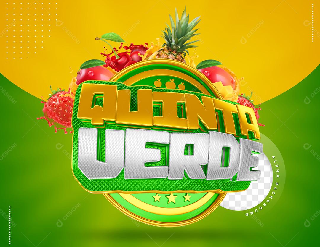 Quinta Verde Selo 3D Para Composição PSD