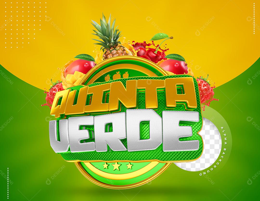Quinta Verde Selo 3D Para Composição PSD