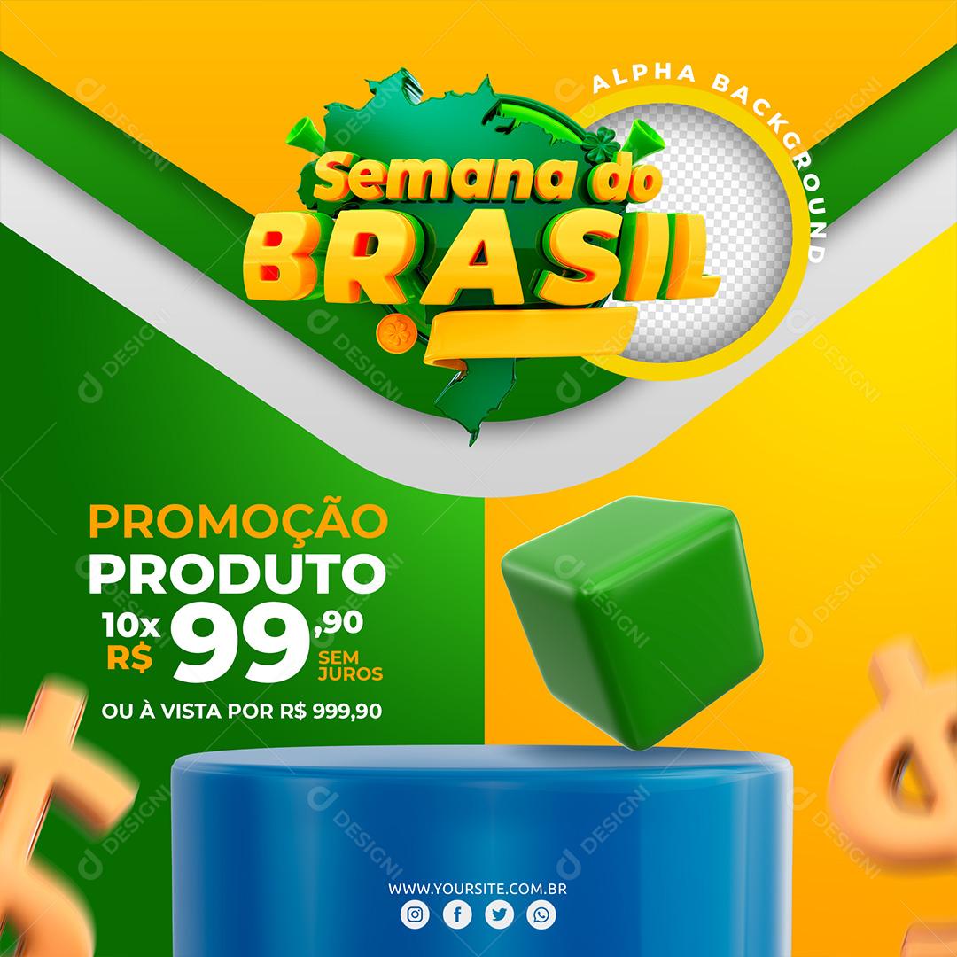Post Feed Semana do Brasil Promotion Product Social Media Editable PSD