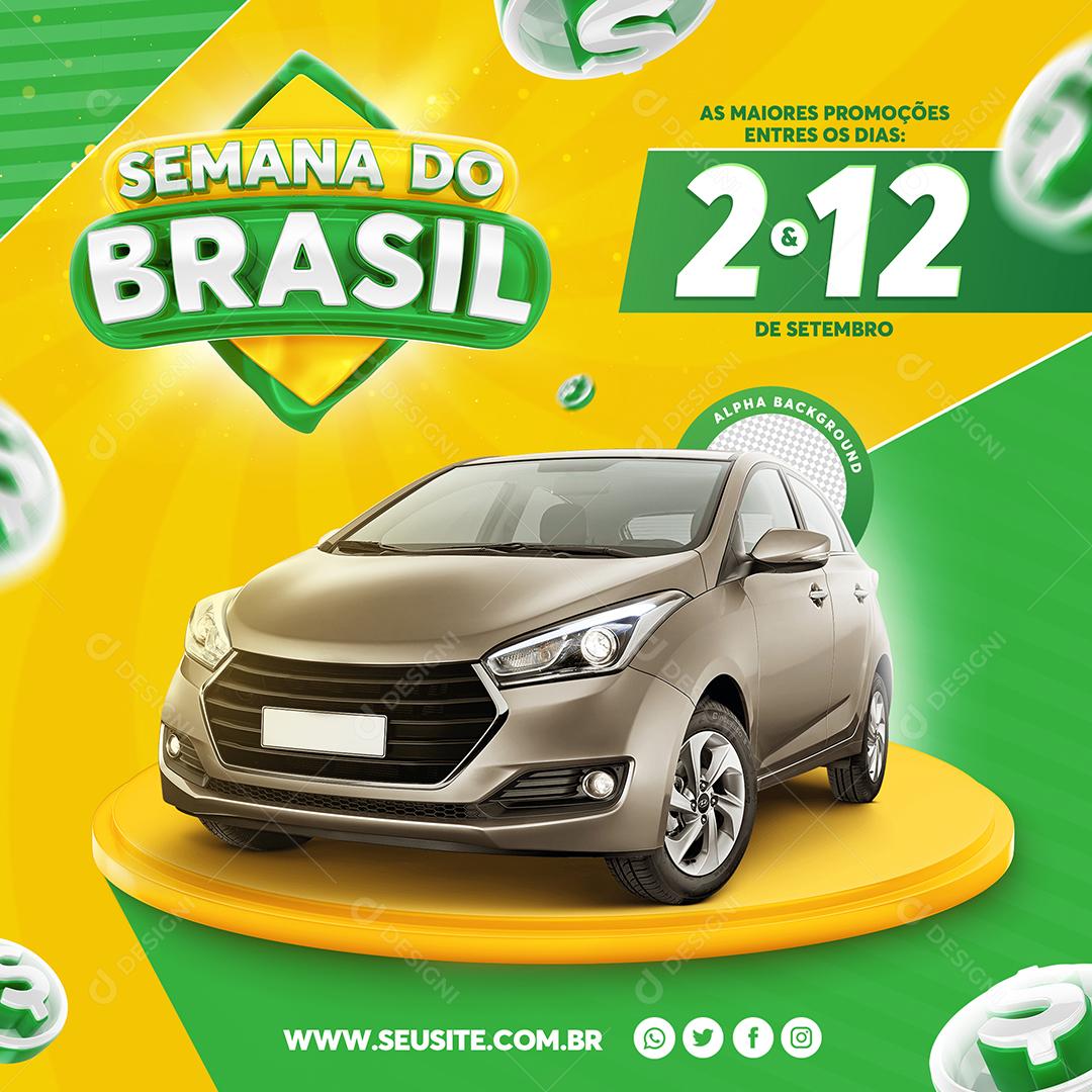 Post Feed Concessionária Semana do Brasil Veicúlo Social Media PSD Editável