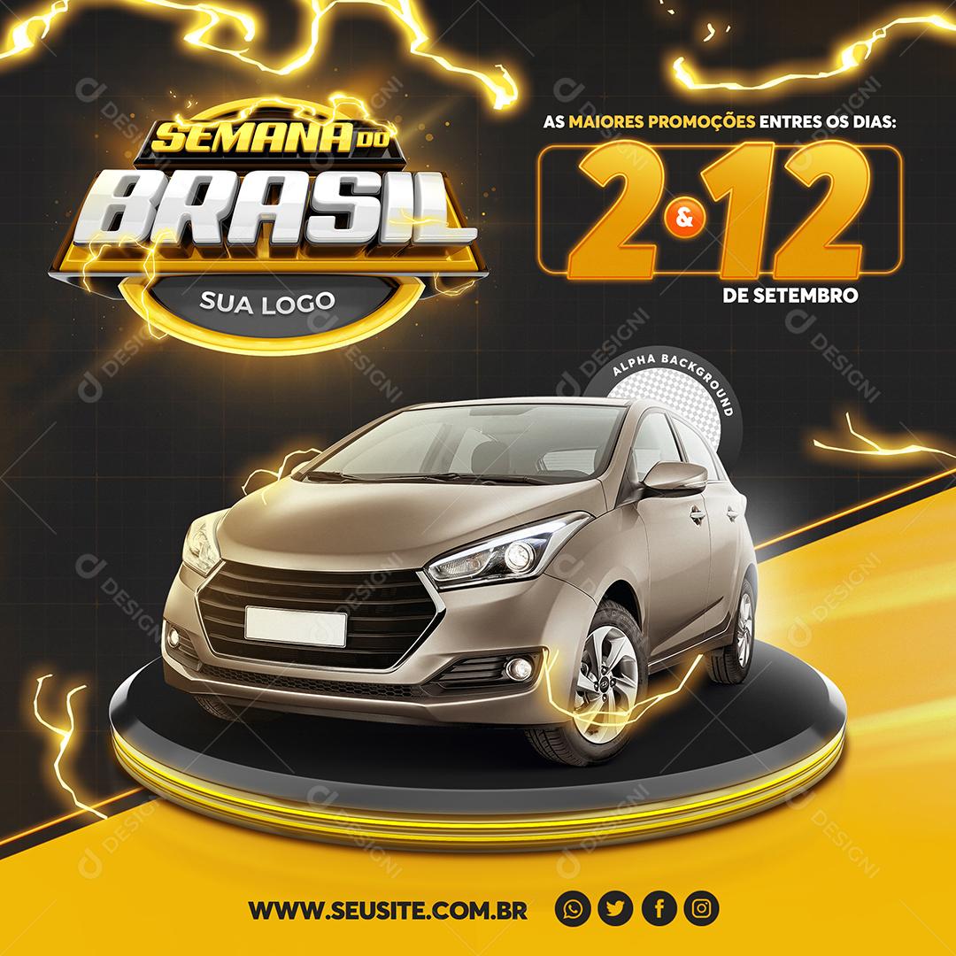 Post Feed Concessionária Semana do Brasil Veicúlo Social Media PSD Editável