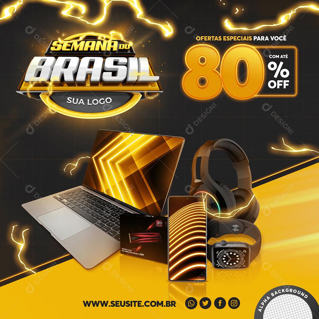 Post Feed Loja Semana do Brasil Produtos Social Media PSD Editável