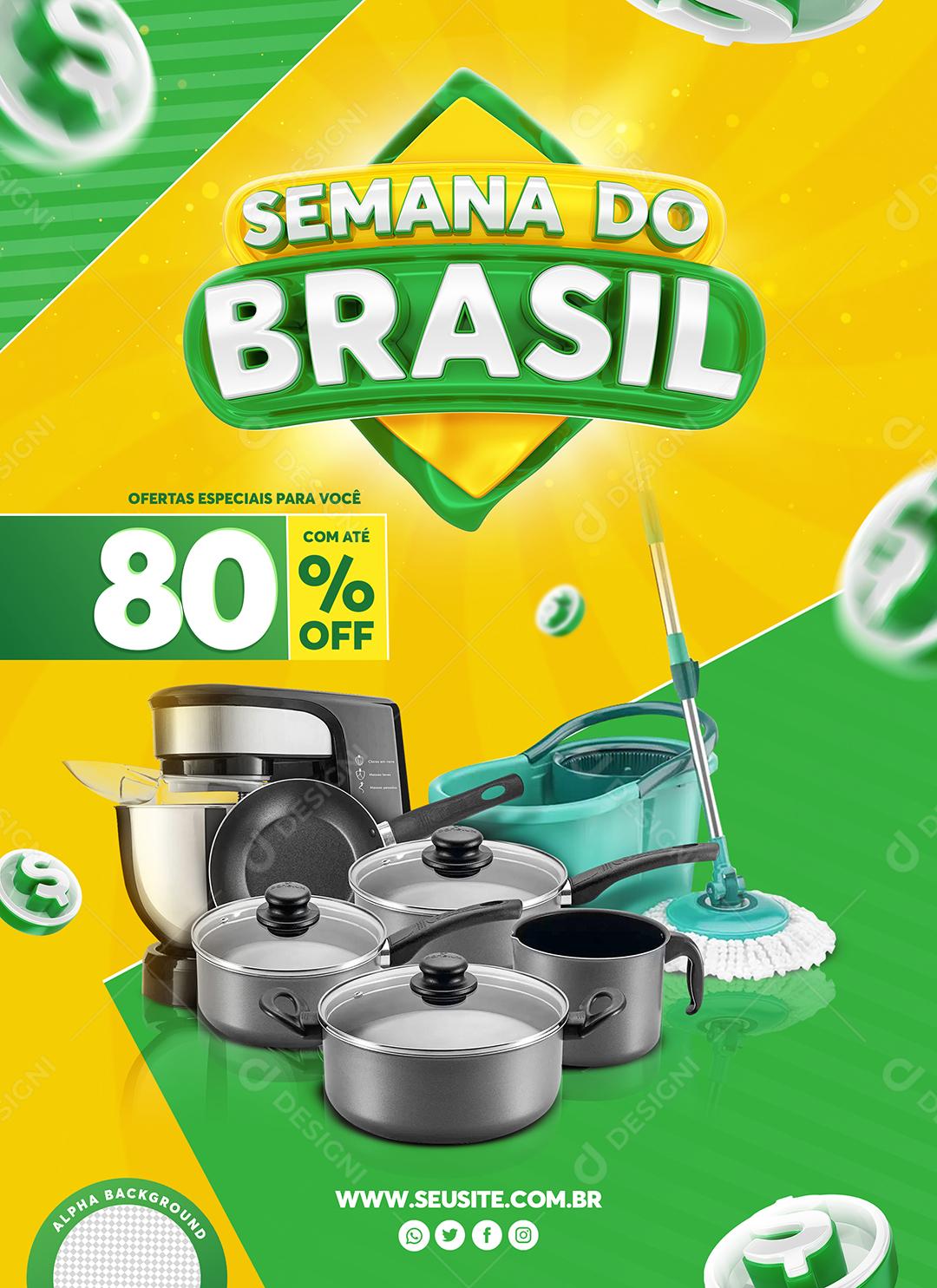 Post Story Semana do Brasil Promoção Produtos Social Media PSD Editável