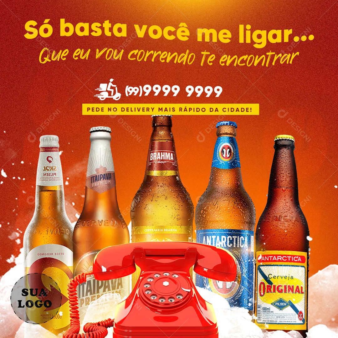 Post Delivery de Bebidas Social Media PSD Editável