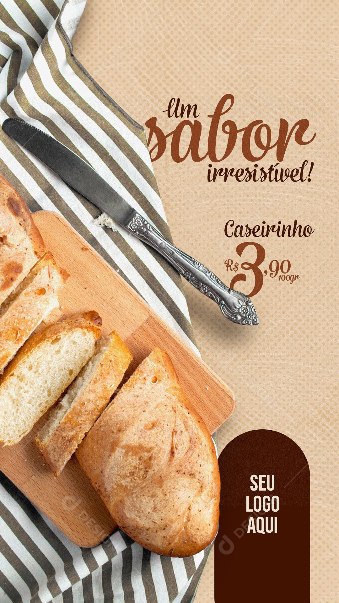 Post Story Panificadora Um Sabor Irresistível Social Media PSD Editável