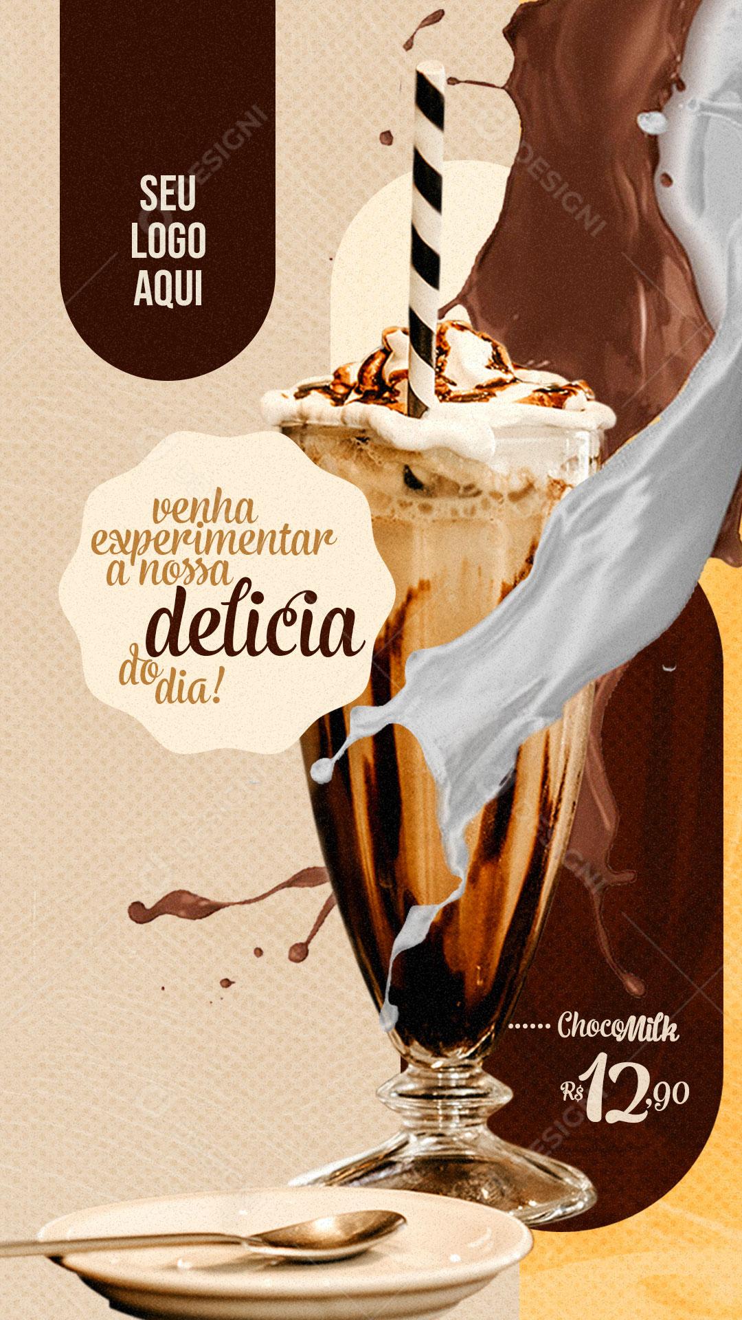 Post Story Sorveteria Venha Experimentar Social Media PSD Editável