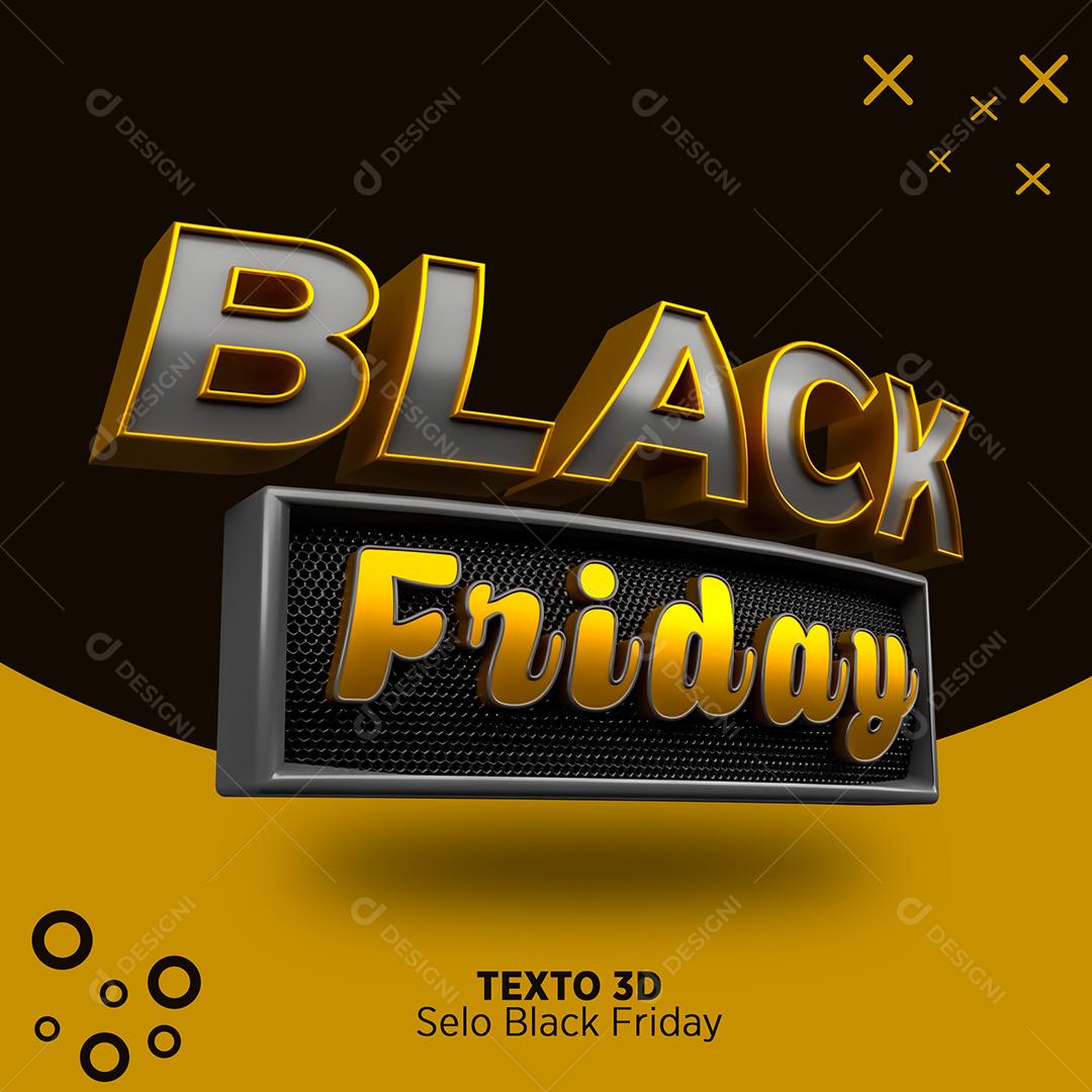 Selo 3D para Composição Black Friday PSD