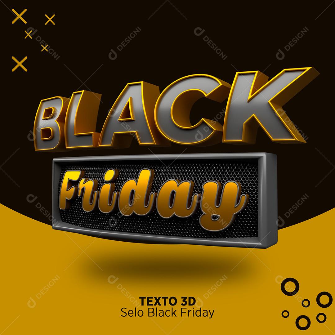 Selo 3D para Composição Black Friday PSD