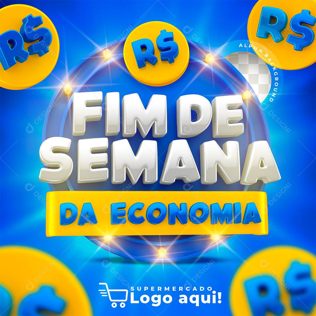 Selo 3D para Composição Fim de Semana da Economia PSD
