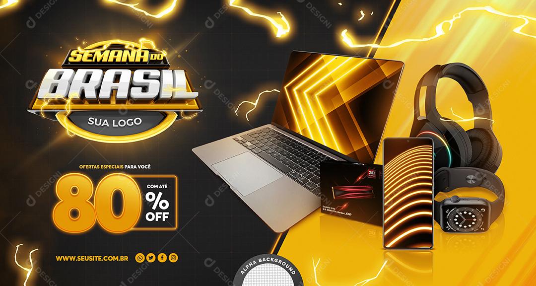 Post Feed Loja Semana do Brasil Produtos Social Media PSD Editável