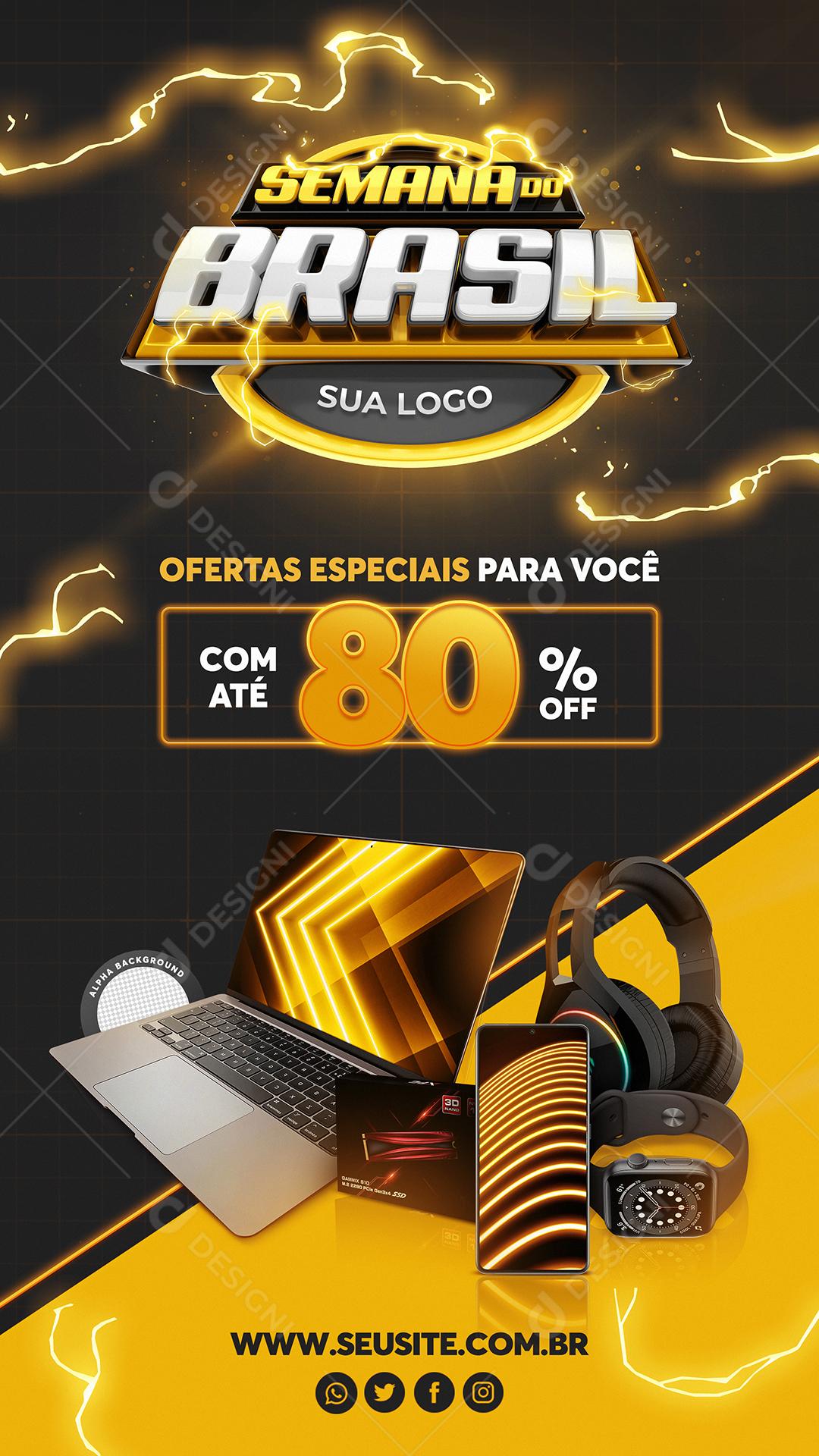 Post Story Semana do Brasil Promoção Produtos Social Media PSD Editável