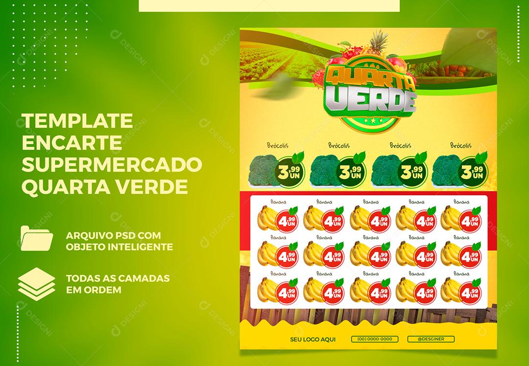 Encarte Verde para Supermercado Social Media PSD Editável