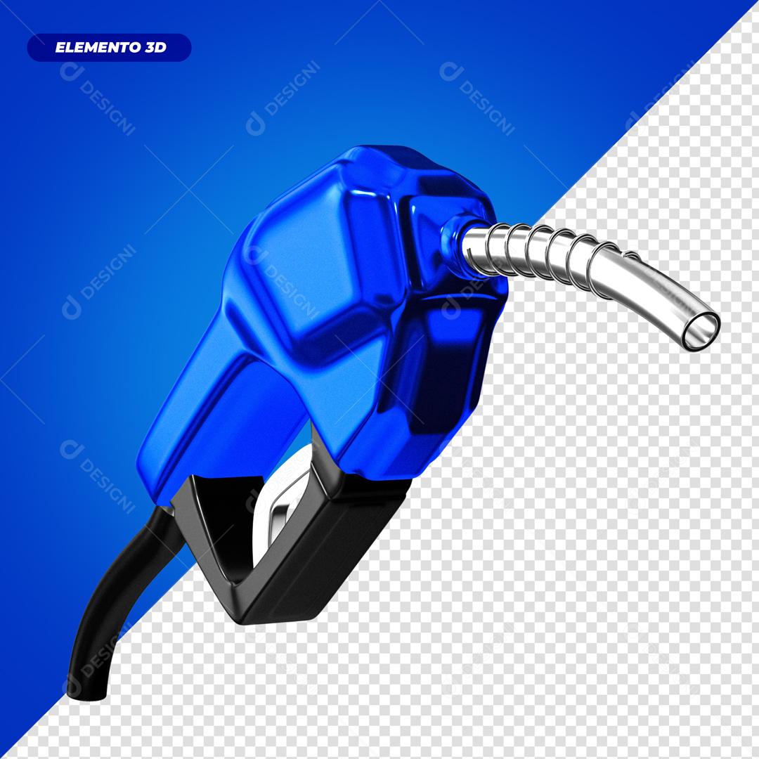 Bico de Abastecimento Azul Elemento 3D PNG Transparente Sem Fundo