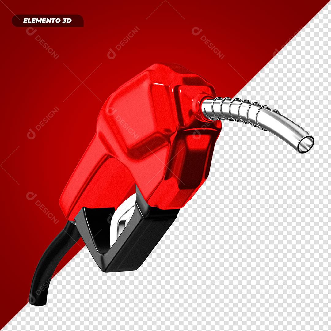 Bico de Abastecimento Vermelho Elemento 3D PNG Transparente Sem Fundo