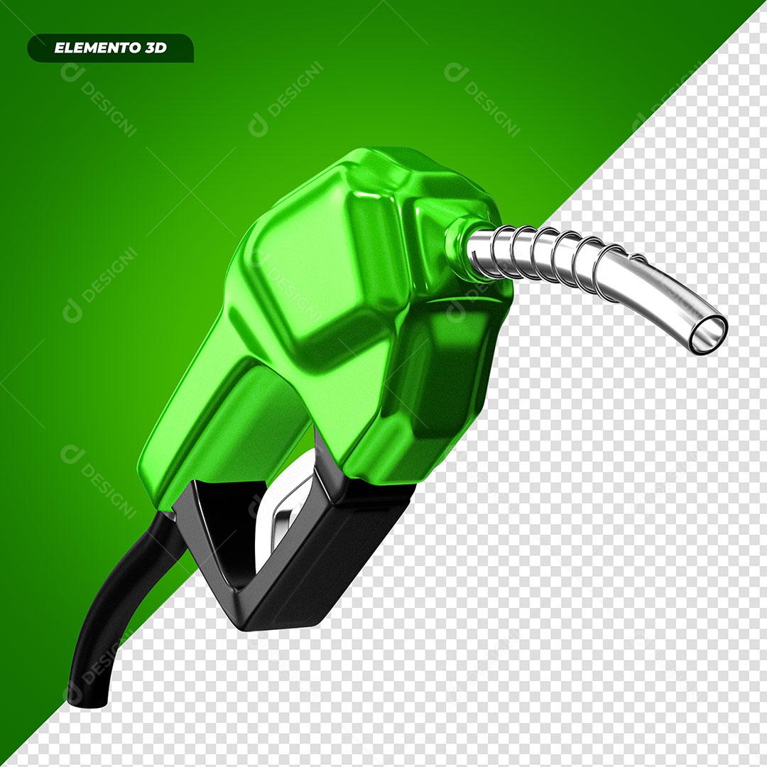 Bico de Abastecimento Verde Elemento 3D PNG Transparente Sem Fundo