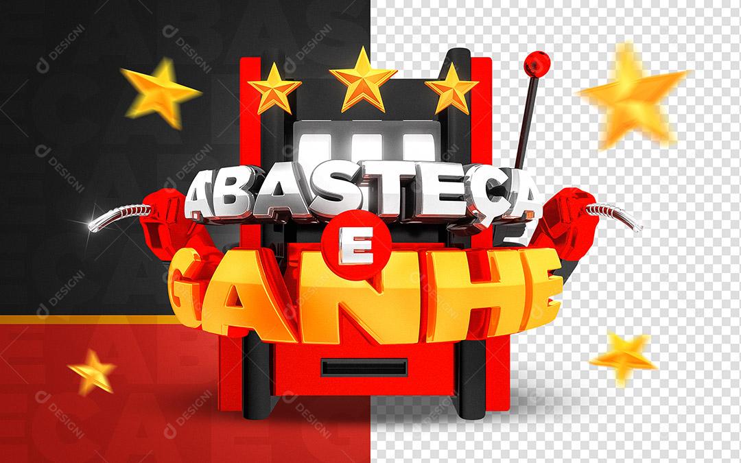 Abasteça e Ganhe Selo 3D Vermelho Para Composição PSD