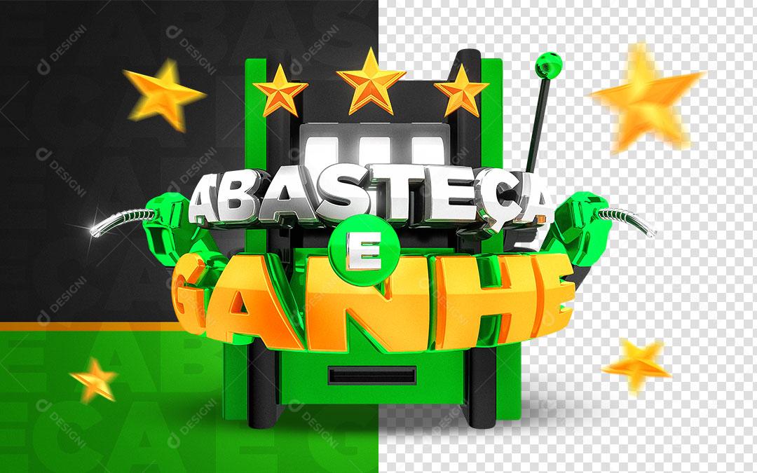 Abasteça e Ganhe Selo 3D Verde Para Composição PSD