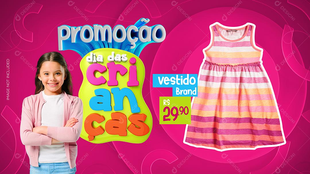 Promoção Dia Das Crianças Roupas Social Media PSD Editável