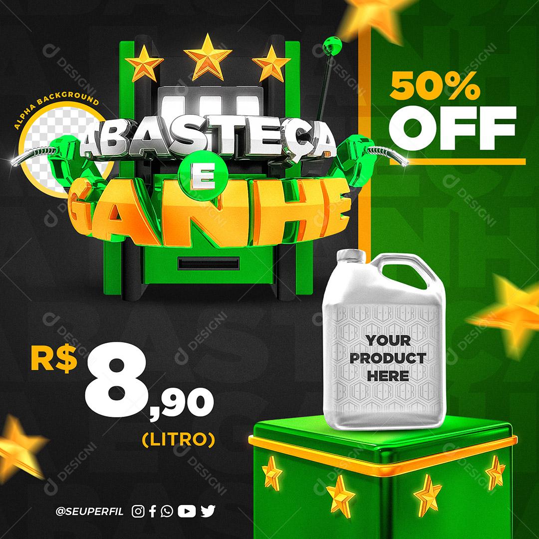 Post Feed Abasteça e Ganher Produto Social Media PSD Editável