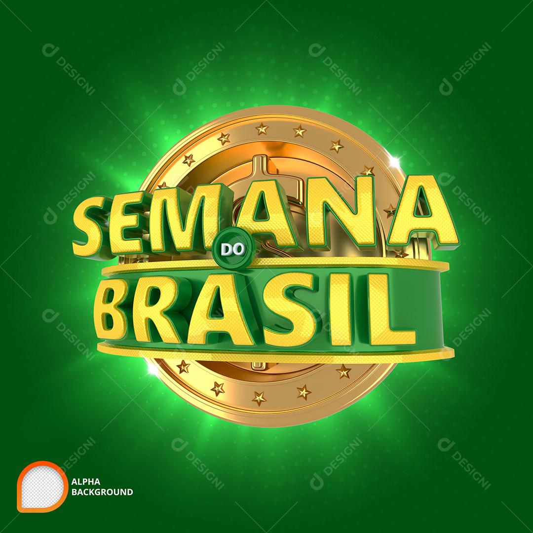 Semana do Brasil Selo 3D PNG Transparente Sem Fundo