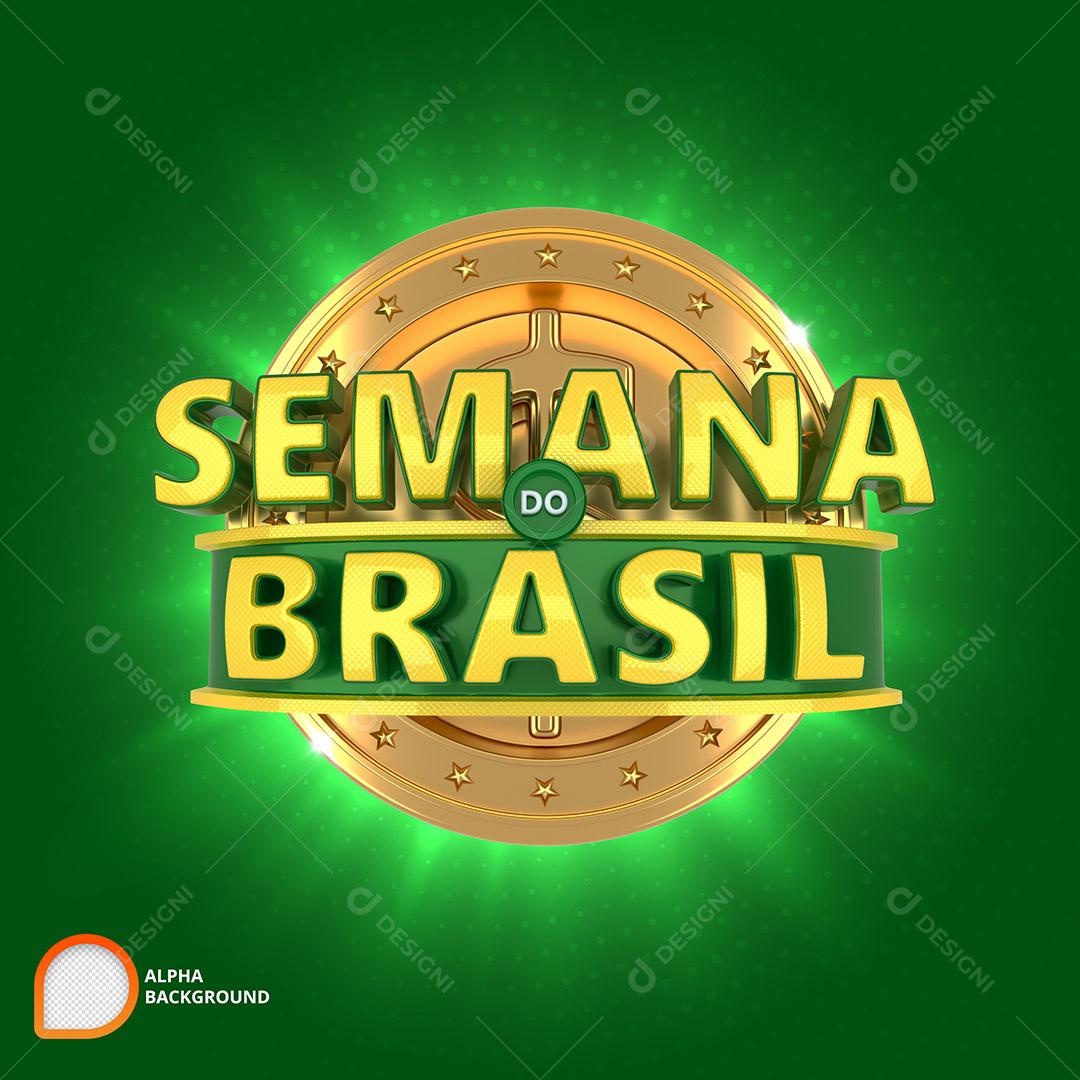 Semana do Brasil Selo 3D PNG Transparente Sem Fundo