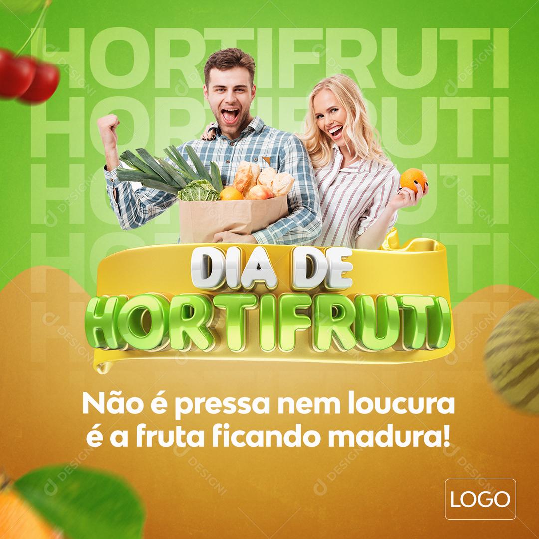 Dia de Hortifruti Selo 3D Para Composição PSD Editável