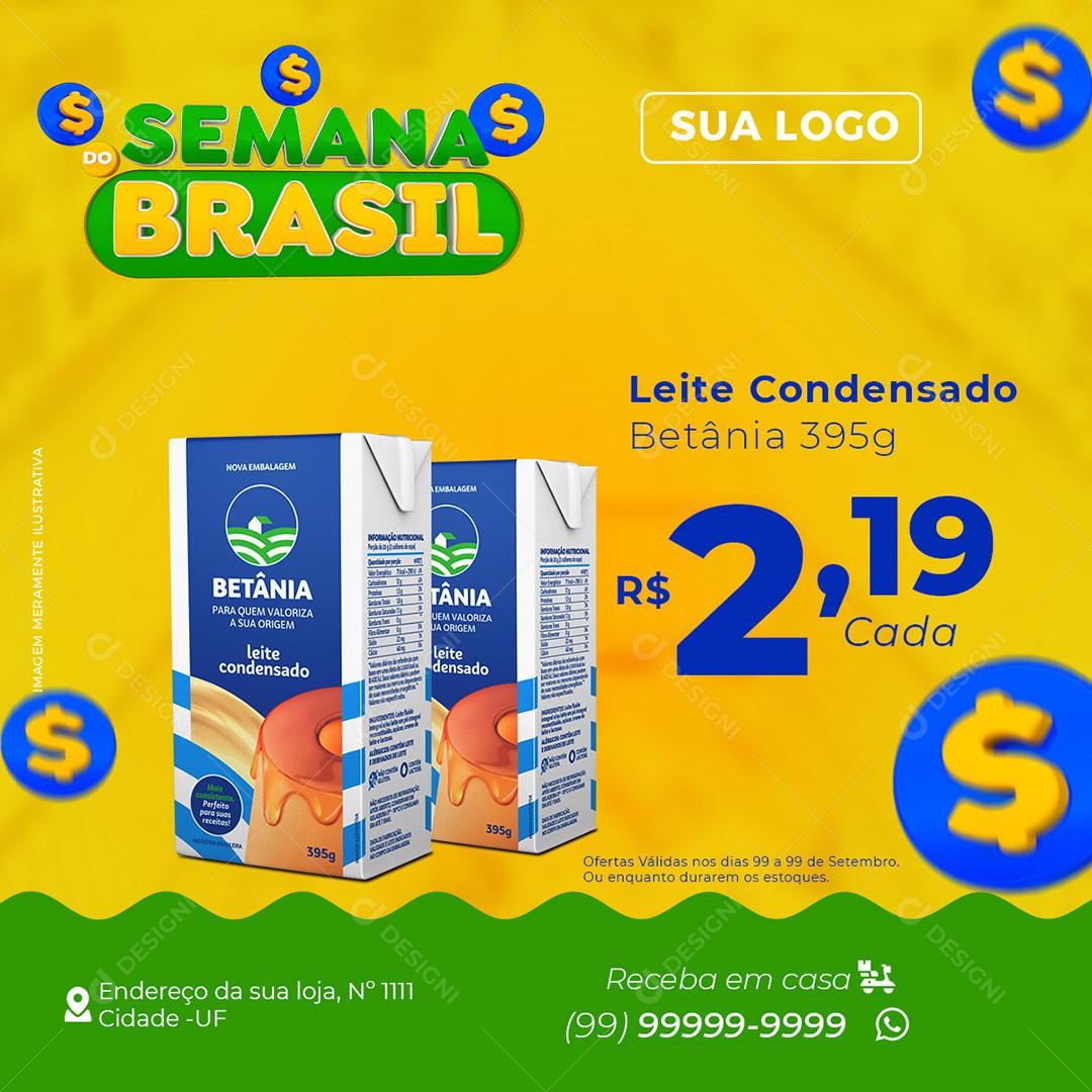 Post Feed Semana do Brasil Produto Social Media PSD Editável