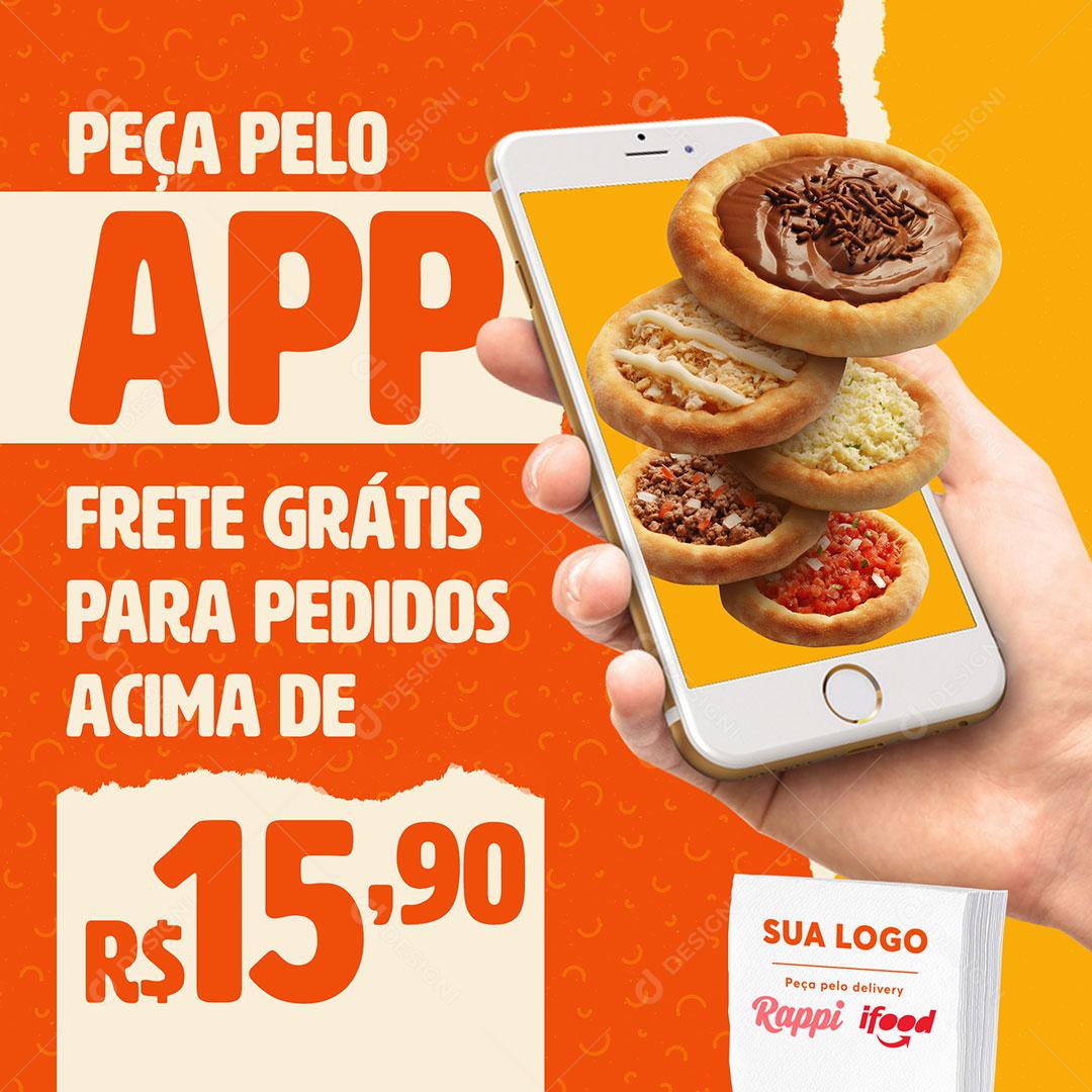 Peça Pelo APP Frete Grátis Para Pedidos Acima De 15,90 Social Media PSD Editável