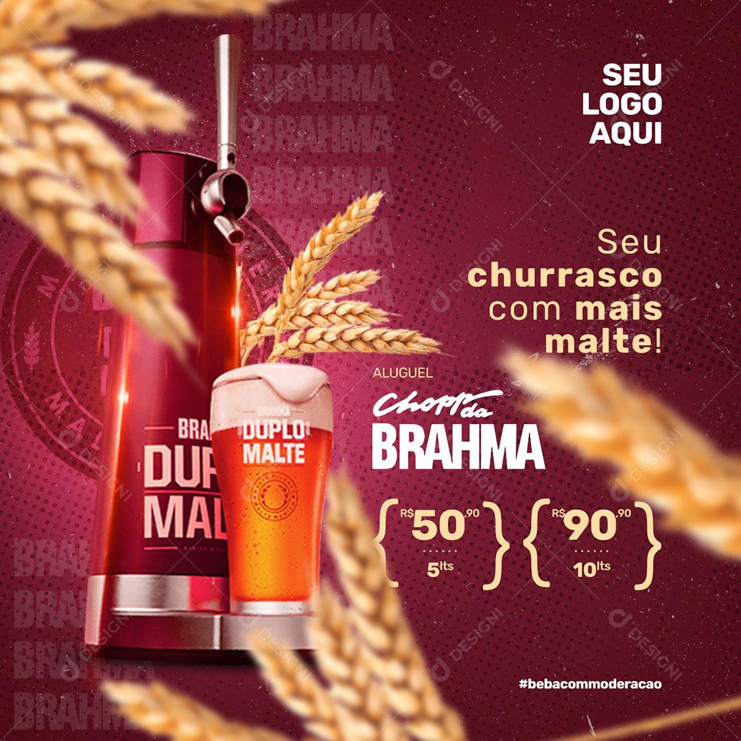 Post Feed Distribuidora Aluguel Chopp da Brahma Social Media PSD Editável