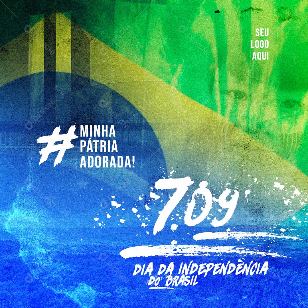 Post 7 de Setembro Independência do Brasil Social Media PSD Editável