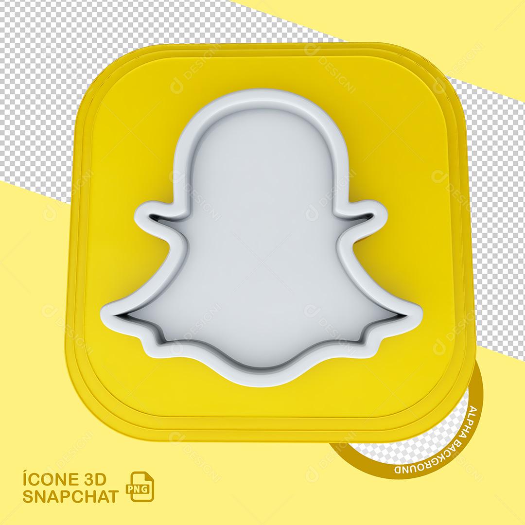 Ícone 3D Snapchat para Composição PNG Transparente Sem Fundo