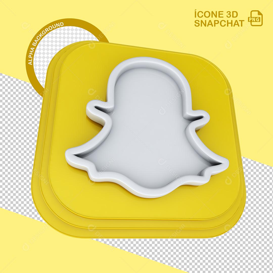 Ícone 3D Snapchat para Composição PNG Transparente Sem Fundo