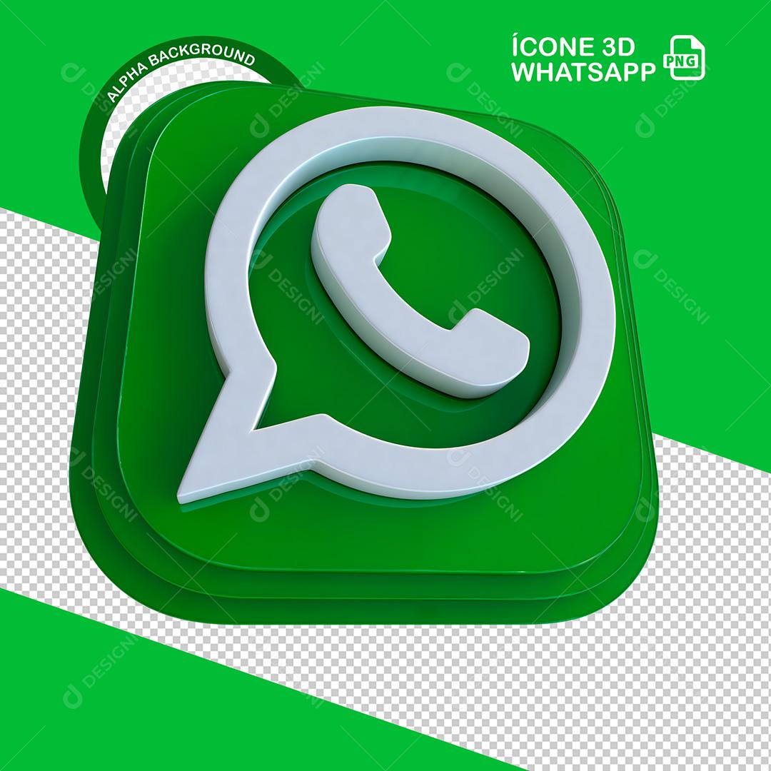 Ícone 3D WhatsApp para Composição PNG Transparente Sem Fundo