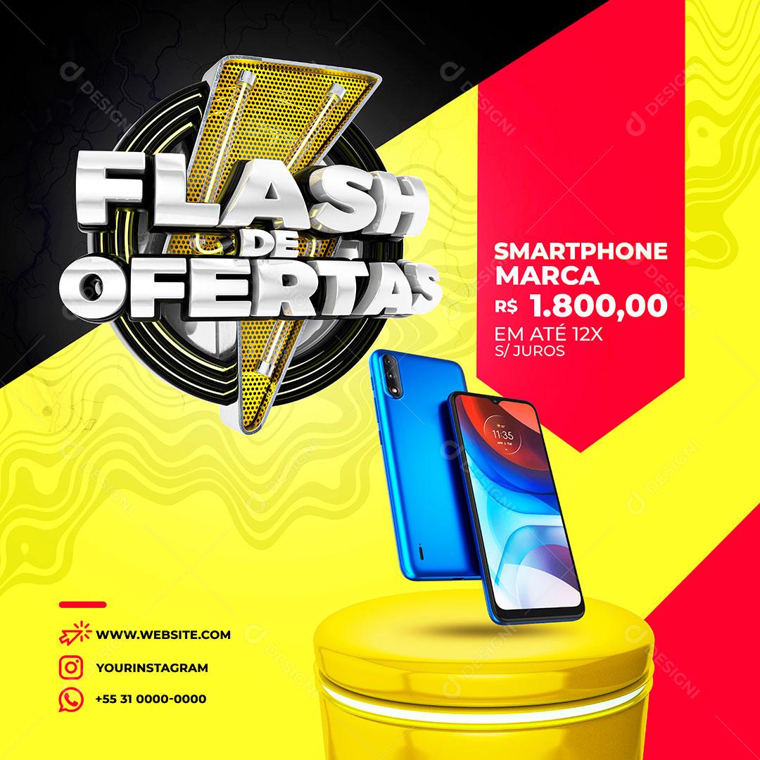 Flash De Ofertas Smartphone Social Media PSD Editável