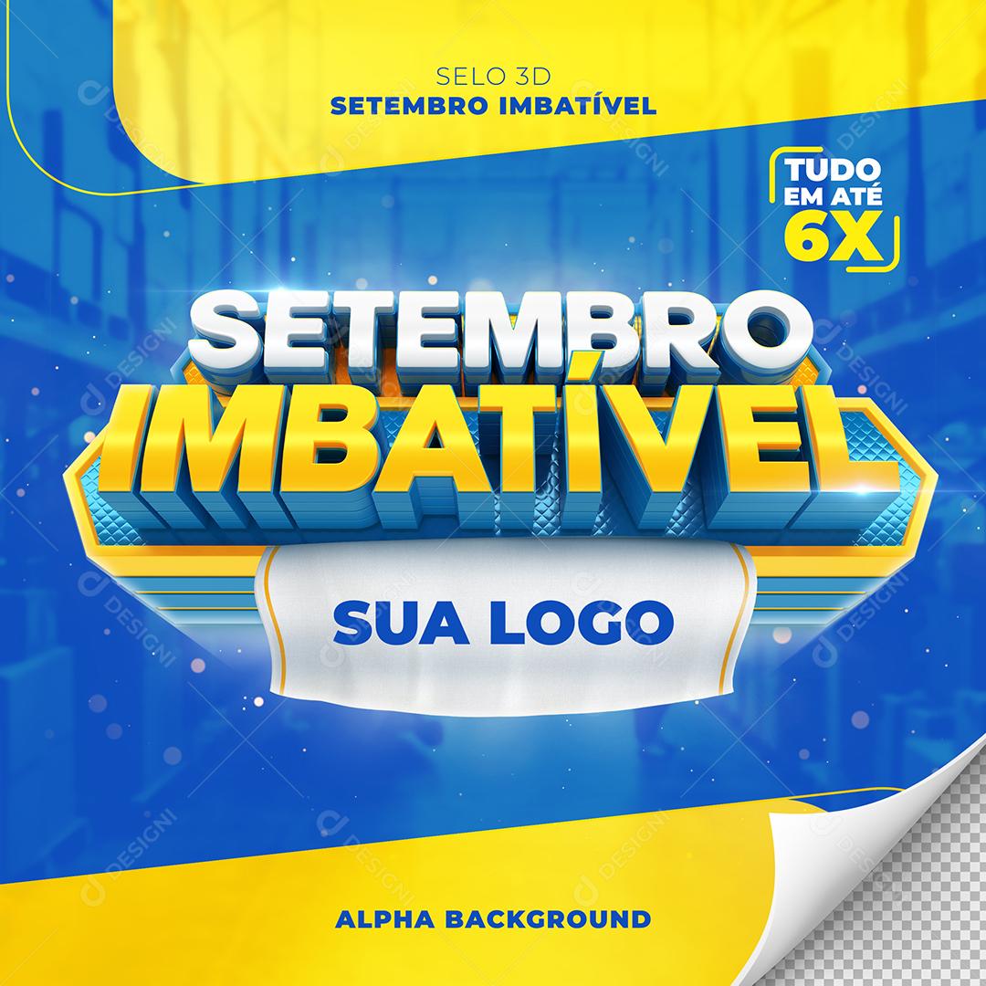 Selo 3D para Composição Setembro Imbatível PSD