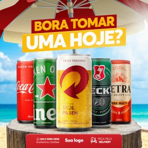 Post Feed Distribuidora Bora Tomar Uma Hoje Bebidas Social Media PSD Editável