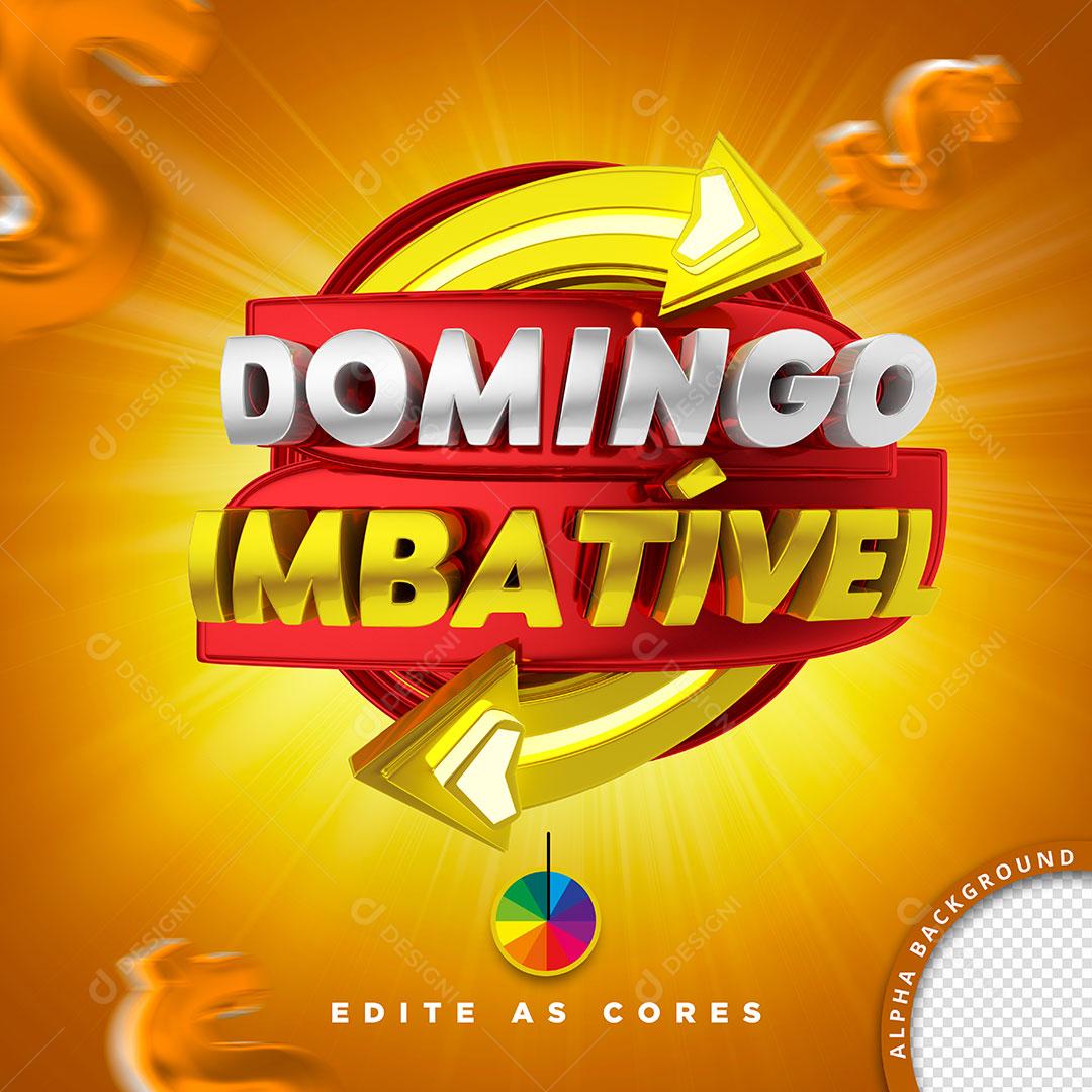Domingo Imbatível Selo 3D Para Composição PSD Editável