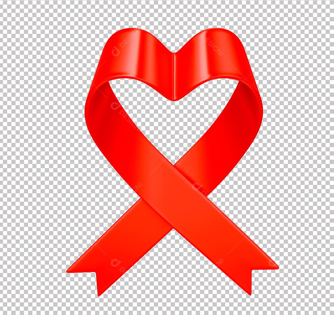 Elemento 3D Laço Vermelho PNG Transparente Sem Fundo