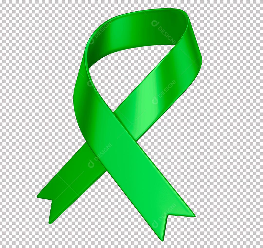 Elemento 3D Laço Verde PNG Transparente Sem Fundo