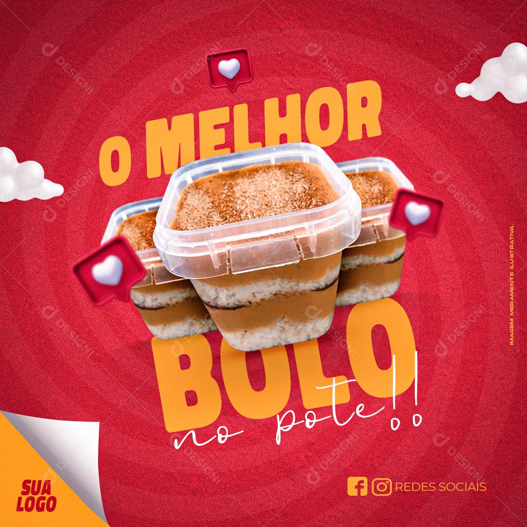 Post Feed Panificadora O Melhor Bolo no Pote Social Media PSD Editável