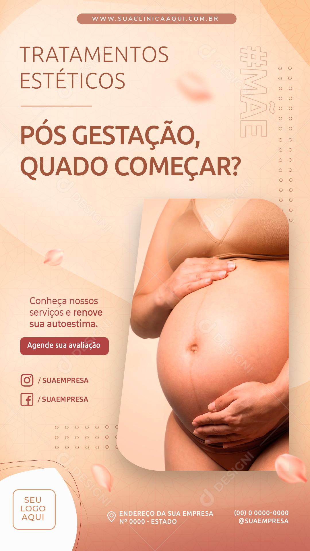 Tratamentos Estéticos Pós Gestação Social Media PSD Editável