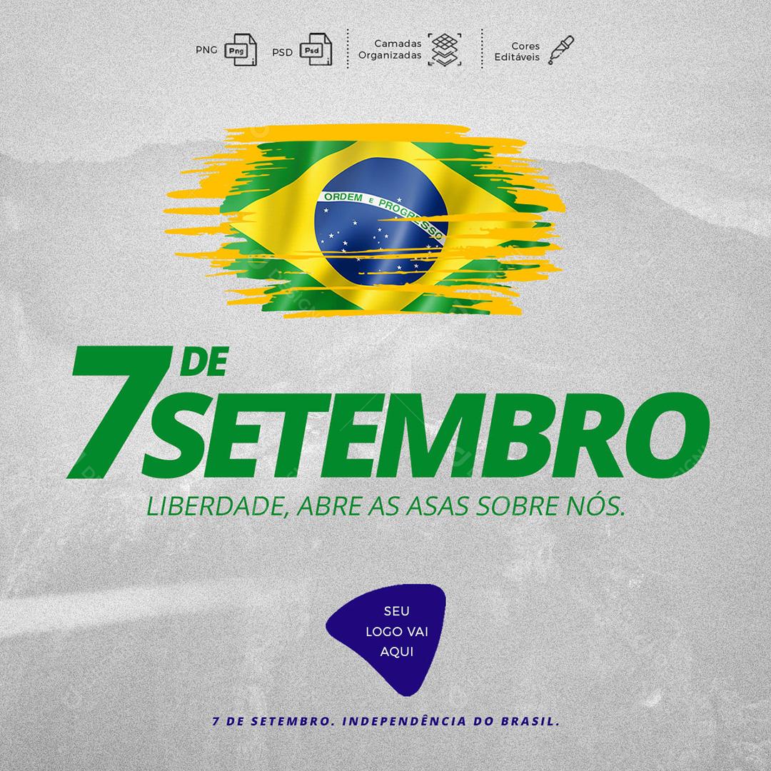 7 de Setembro Independência do Brasil Social Media PSD Editável